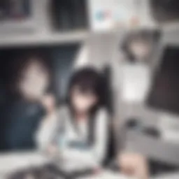 A vibrant scene depicting the emotional connection between characters in a yuri comic.
