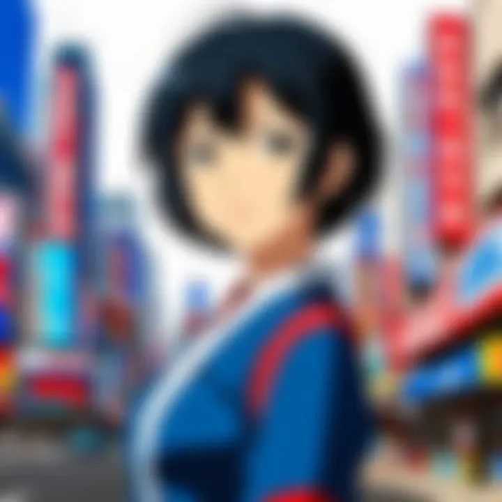 A collage of iconic anime characters and American pop culture icons, illustrating their cultural intersection.
