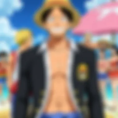 Emotional Character Interactions A scene showcasing the emotional depth of character interactions in One Piece