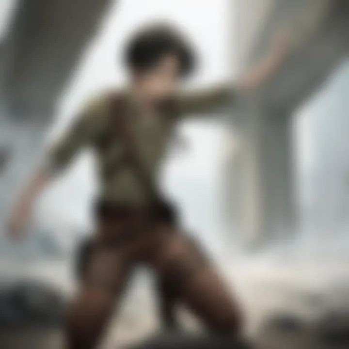 A close-up of Eren Yeager in a moment of resolve