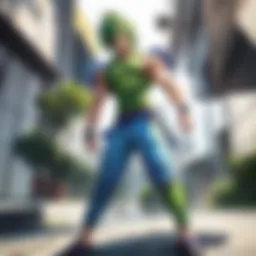 The transformation of Broly showcasing his immense power.