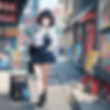 Diverse Cast of Characters A vibrant anime scene showcasing a diverse cast of characters in various settings.