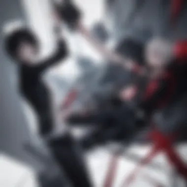 The Clash of Ideologies An intense scene depicting the confrontation between Light and L