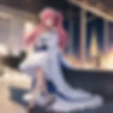 A tender moment between two characters in a romantic anime setting