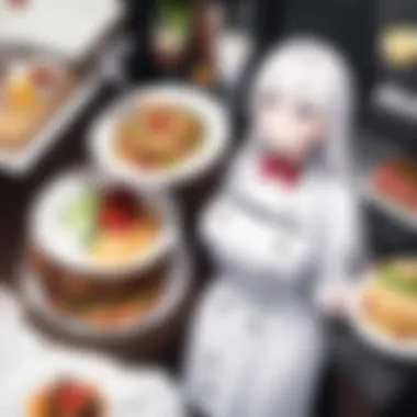 Diverse Culinary Creations in 'Appetite' A vibrant scene showcasing the diverse dishes featured in 'Appetite' webtoon