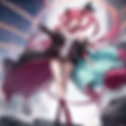 A vibrant scene showcasing iconic beet anime characters in a dynamic setting.