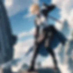 Cloud Strife in iconic Buster Sword pose