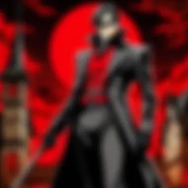 The Gothic Aesthetic of Hellsing Manor An intricate depiction of the Hellsing Manor, highlighting its gothic architecture and eerie ambiance.