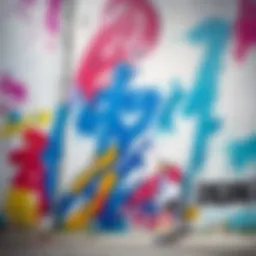 Vibrant graffiti character on a city wall showcasing unique artistic style