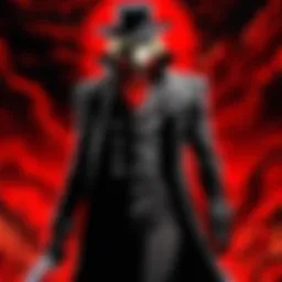 Dramatic portrayal of Alucard in Hellsing