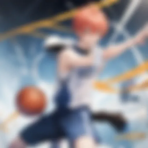 Dynamic basketball action scene from Kuroko's Basketball