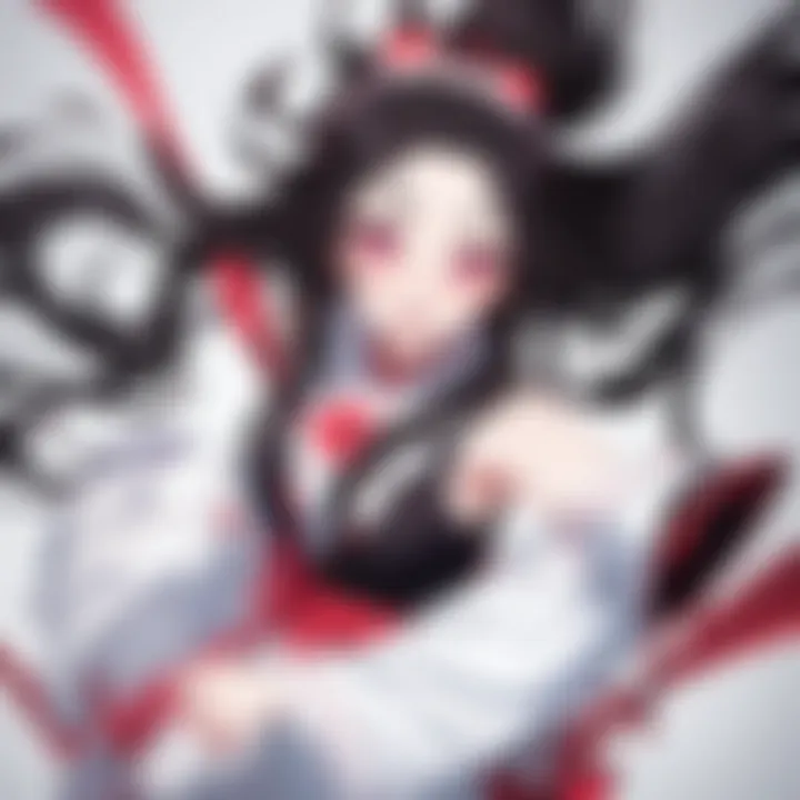 Nezuko in her demon form showcasing her unique abilities.