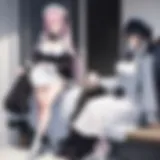 A scene depicting the absence of maid characters in a vibrant anime setting