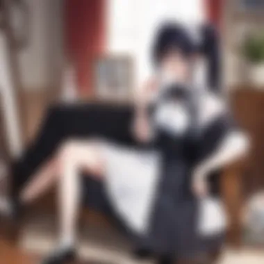 Cultural Reflections in Manga Narratives Cultural context illustrated through a manga panel without maid characters