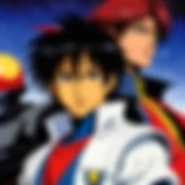 Character Dynamics: The Heart of Outlaw Star Key characters from Outlaw Star depicted in a dramatic scene
