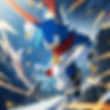 Sonic the Hedgehog in action during a scene from the OVA