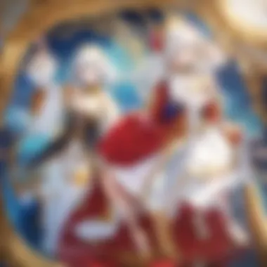 Close-up of the craftsmanship detailing on an anime jewellery box.