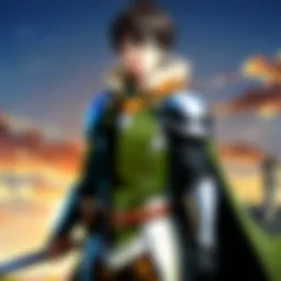 A captivating scene depicting the protagonist of Rising of the Shield Hero