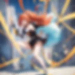 A vibrant scene showcasing iconic characters from various anime series.