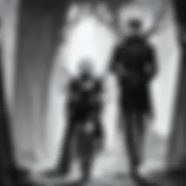 Character's Internal Struggle An illustrated scene depicting a character's internal struggle, reflecting the duality of conflict and growth.