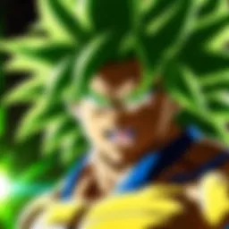 Broly's transformation showcasing his power