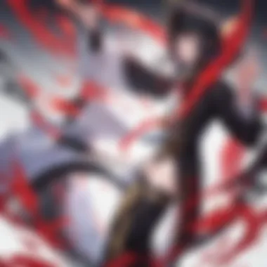 A depiction of the central antagonist of the Entertainment District Arc