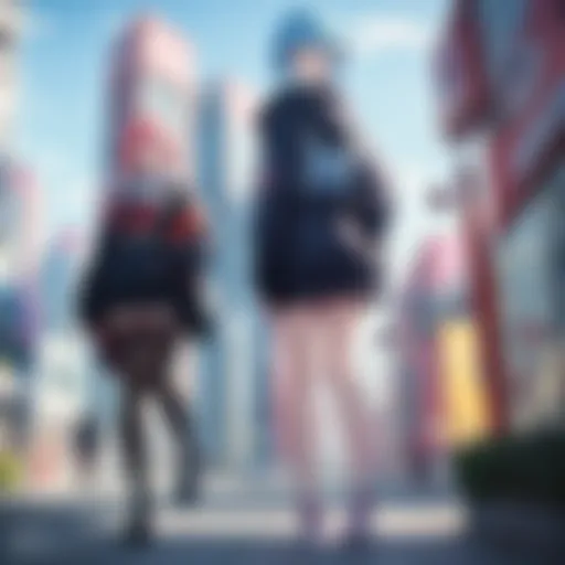A scenic depiction of a vibrant anime cityscape reflecting the themes of adventure and exploration.