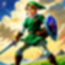 A captivating illustration of Link wielding his sword.
