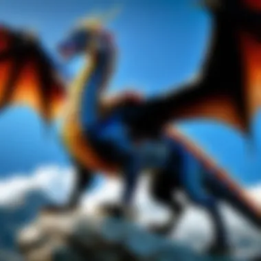 The Majestic Dragon of Bahamut A majestic dragon representing Bahamut in a fantasy setting