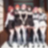 An illustration depicting the quintuplets in their unique personalities and styles.