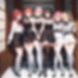 An illustration depicting the quintuplets in their unique personalities and styles.