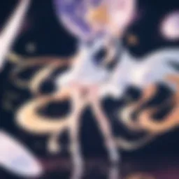 Sailor Moon in a dynamic pose against a cosmic backdrop