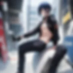 A charismatic anime character striking a pose, embodying coolness