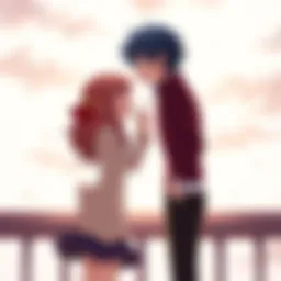 A poignant scene illustrating the emotional bond between Taiga and Ryuuji
