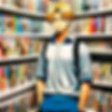 A vibrant manga store showcasing a vast collection of titles.