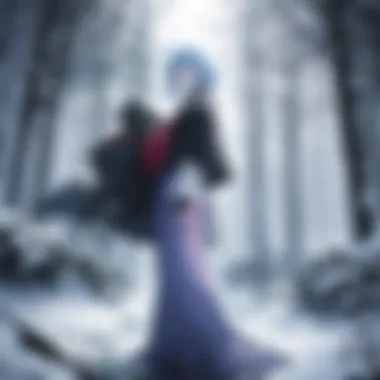 A dramatic confrontation between a protagonist and a spirit.