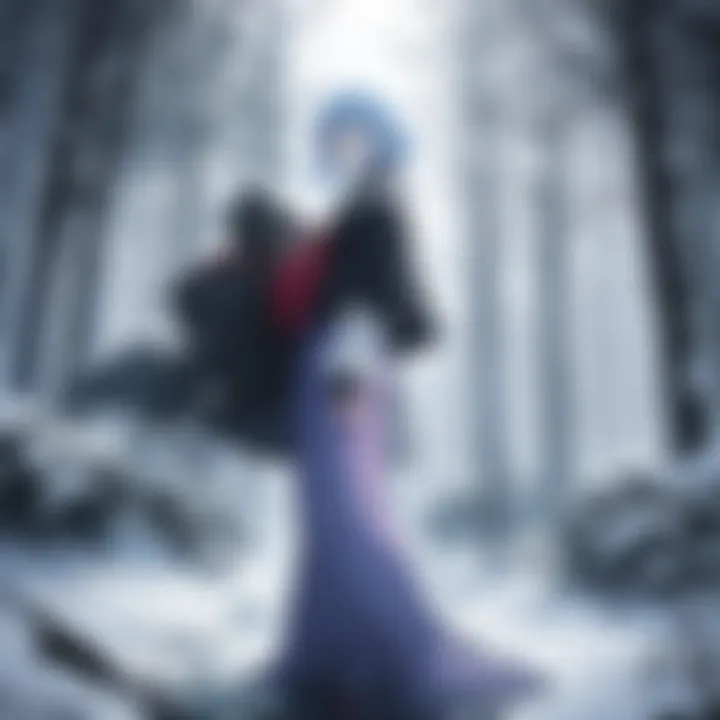 A dramatic confrontation between a protagonist and a spirit.