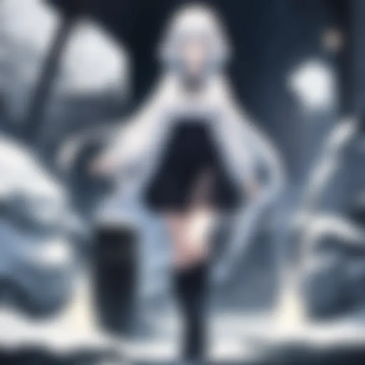 A haunting scene depicting a ghostly figure in an anime setting.
