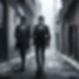 An intense scene showcasing the dark alley of the city where the story unfolds.