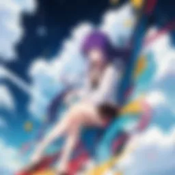 A scene depicting the vibrant world of Gintama