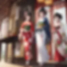 A beautifully arranged display of Hina dolls on a traditional tiered platform