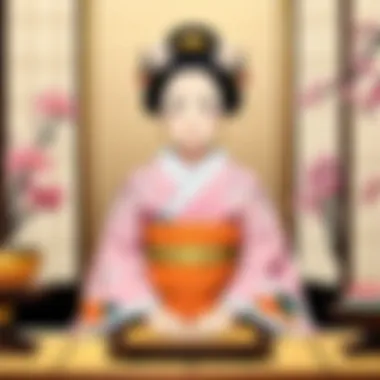 Artistic representation of thematic elements in Hinamatsuri