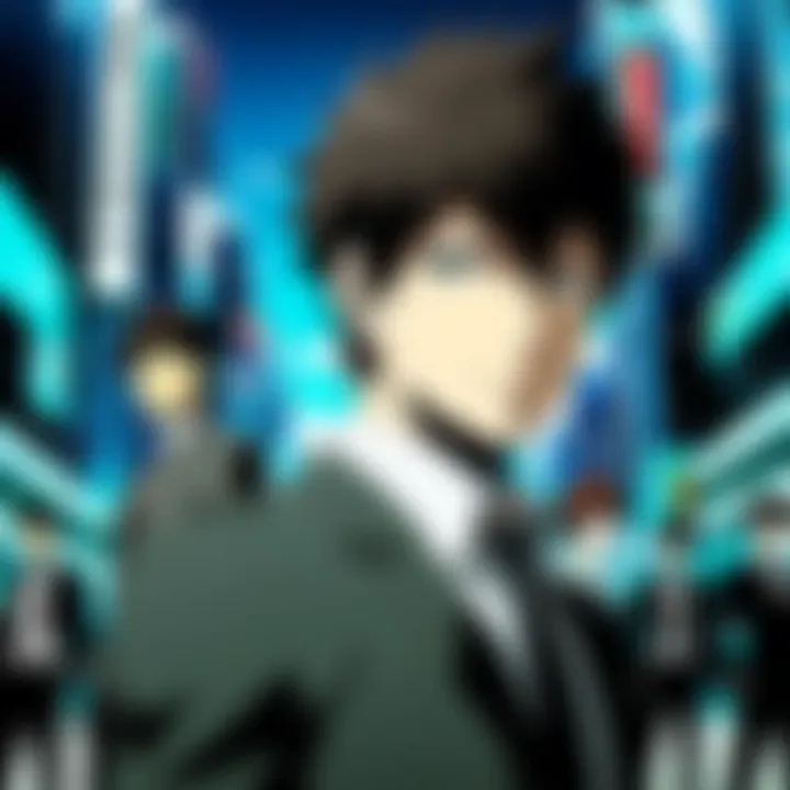 A visually striking scene from Psycho Pass showcasing its dystopian setting