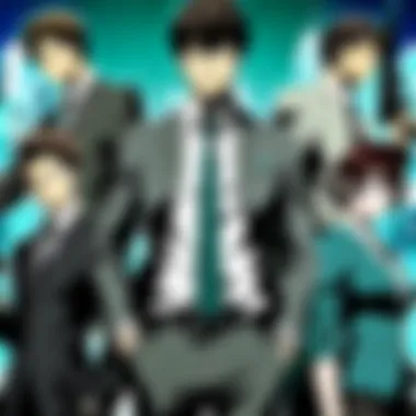 A collage of key characters from Psycho Pass, highlighting their unique traits