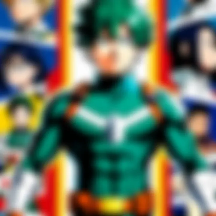 A thematic representation of heroism and camaraderie in My Hero Academia