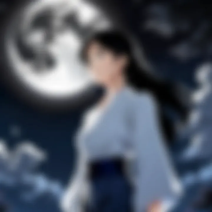 An evocative artwork depicting a moonlit scene that enhances narrative tension and character development in manga.