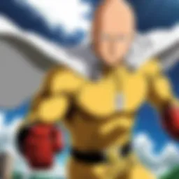 Key visual of One Punch Man showcasing Saitama in action