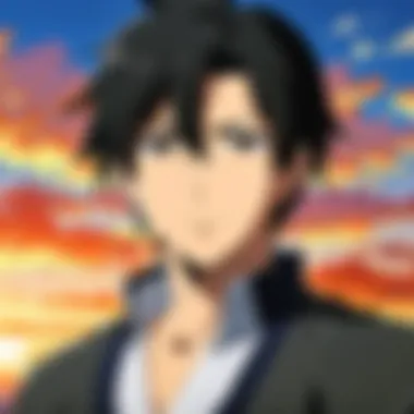 Dramatic Character Connection A scene depicting an emotional moment between characters in a dramatic anime setting