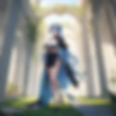 Serenity in Language: The Garden's Influence A serene garden scene representing the beauty of language in anime.