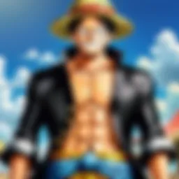 Iconic characters from One Piece showcasing their adventures